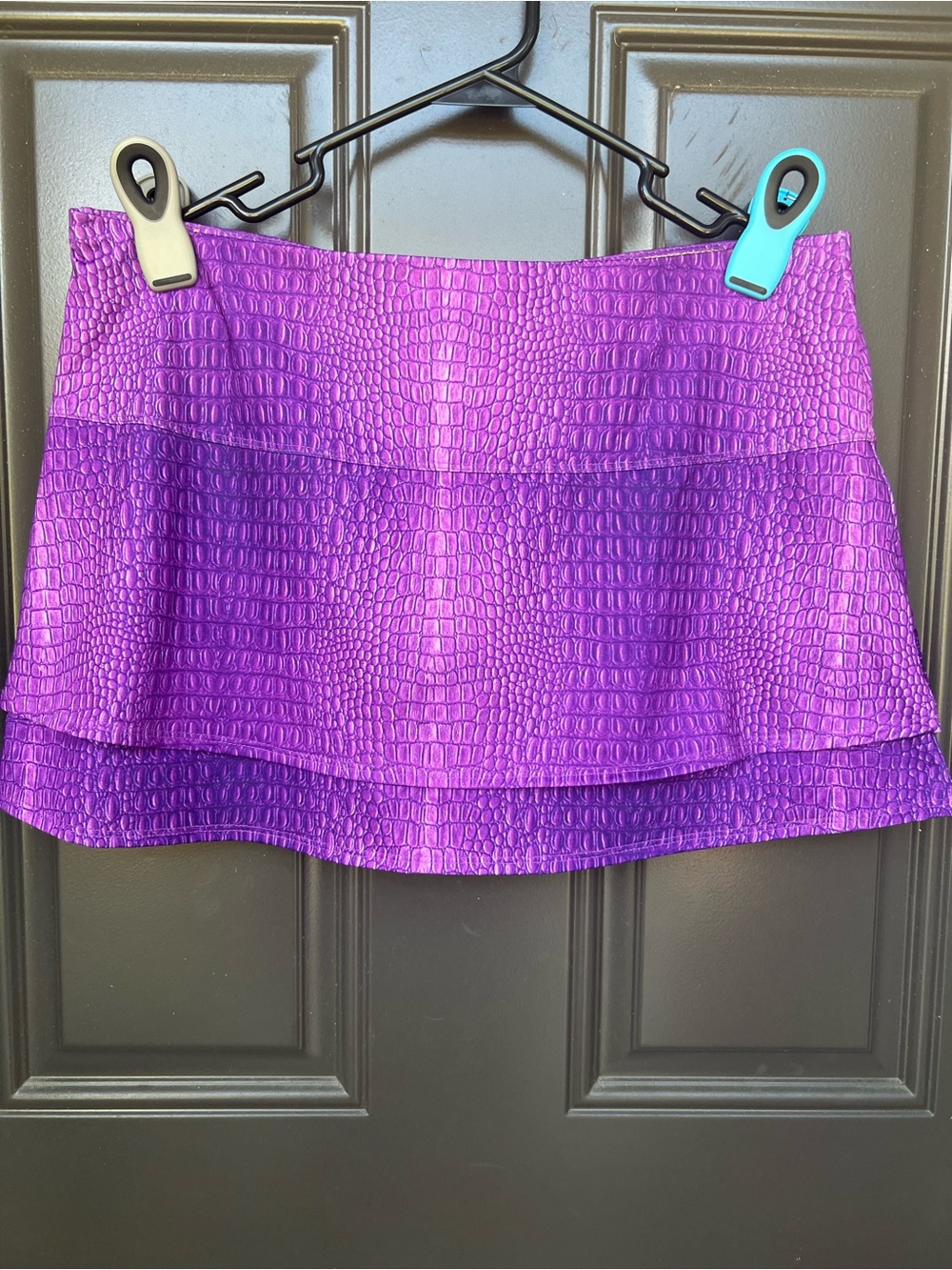 Lucky in Love Purple Textured Tiered Mini Skirt